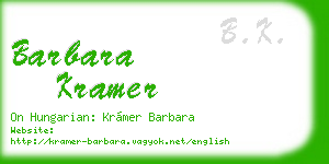 barbara kramer business card