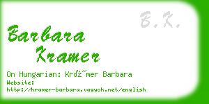 barbara kramer business card